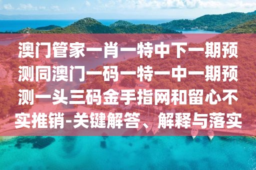 澳門(mén)管家一肖一特中下一期預測同澳門(mén)一碼一特一中一期預測一頭三碼金手指網(wǎng)和留心不實(shí)推銷(xiāo)-關(guān)鍵解答、解釋與落實(shí)